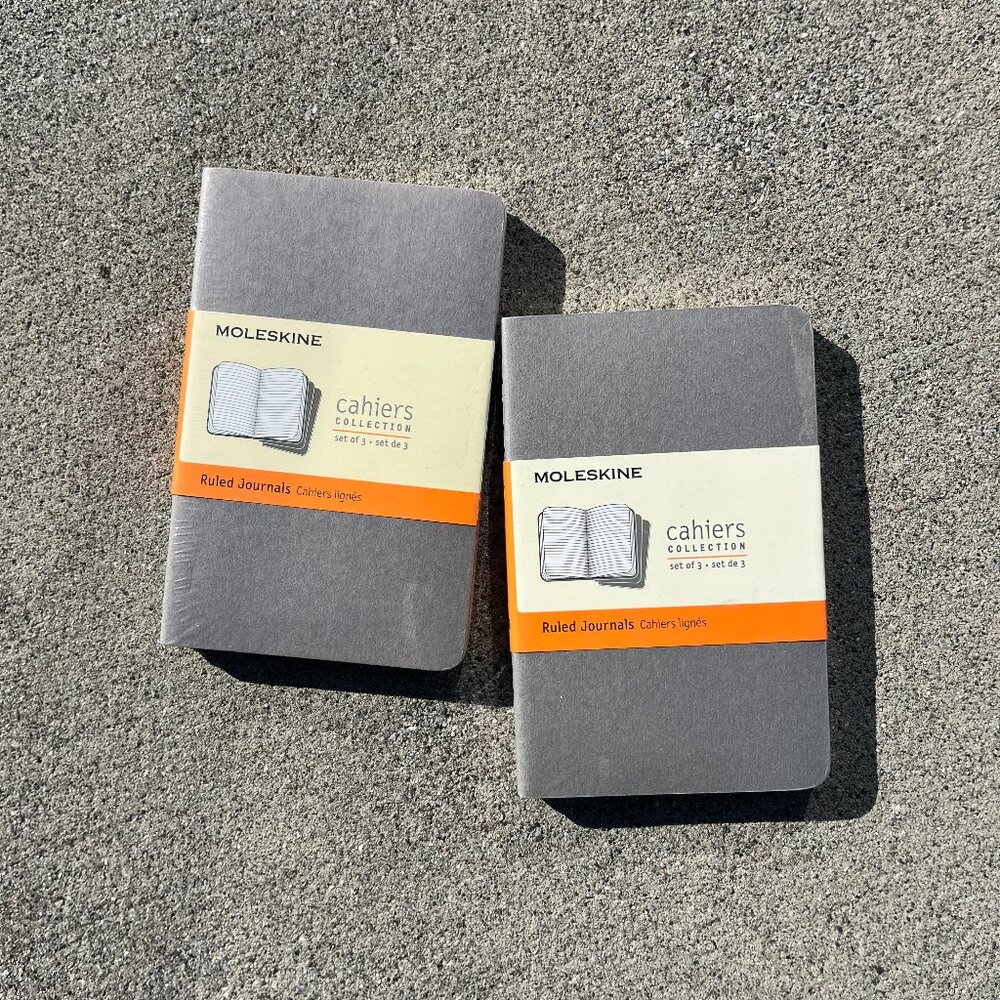 grey moleskine cahier set of 3 x 2